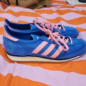 Adidas Women's Vibrant Blue and Pink Sneakers